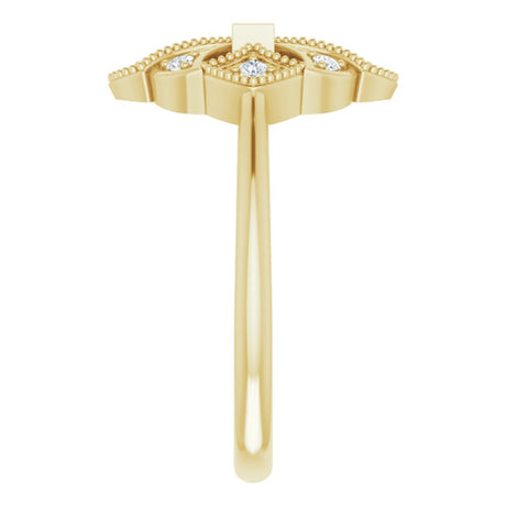 14K Yellow Gold 1/5 CTW Natural Diamond Vintage-Inspired Ring