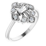 14K White Gold 1/5 CTW Natural Diamond Vintage-Inspired Ring