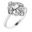 14K White Gold 1/5 CTW Natural Diamond Vintage-Inspired Ring