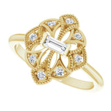 14K Yellow 1/5 CTW Natural Diamond Vintage-Inspired Ring