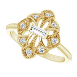 14K Yellow Gold 1/5 CTW Natural Diamond Vintage-Inspired Ring