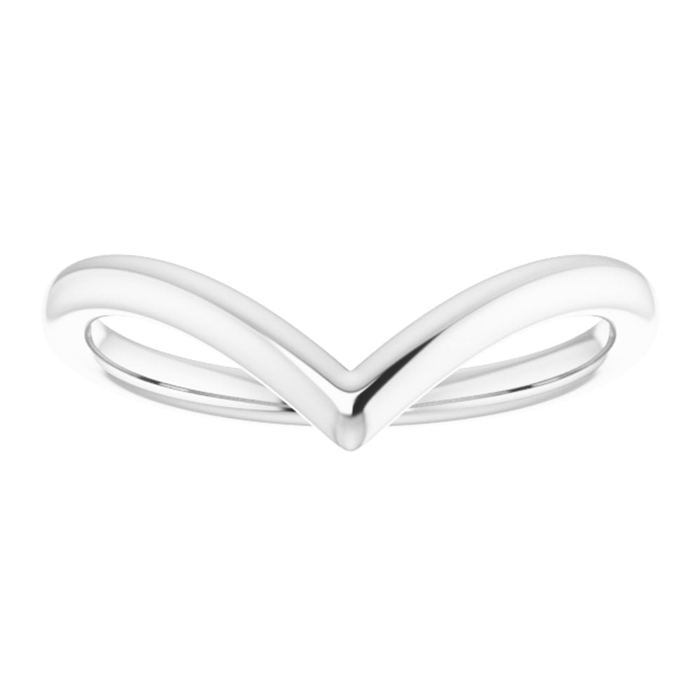 14K White Contour Band