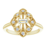 14K Yellow Gold 1/5 CTW Natural Diamond Vintage-Inspired Ring