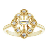 14K Yellow 1/5 CTW Natural Diamond Vintage-Inspired Ring