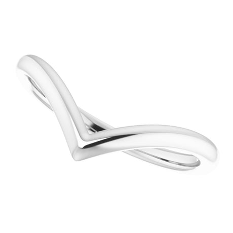 14K White Contour Band