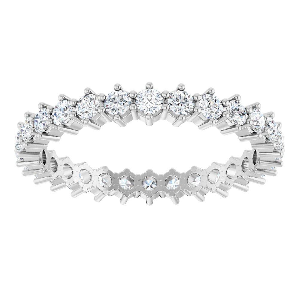 14K White Gold 7/8 CTW Natural Diamond Eternity Band Size 7