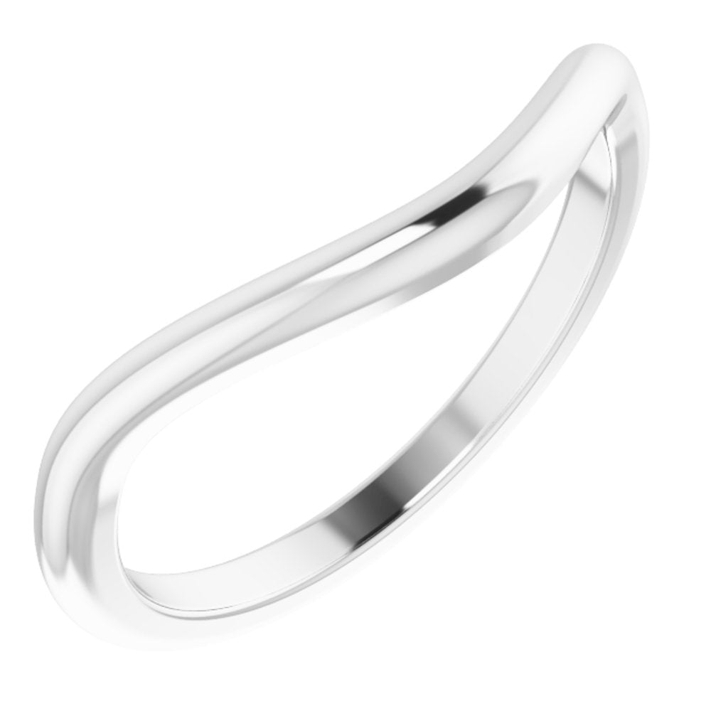 14K White Contour Band