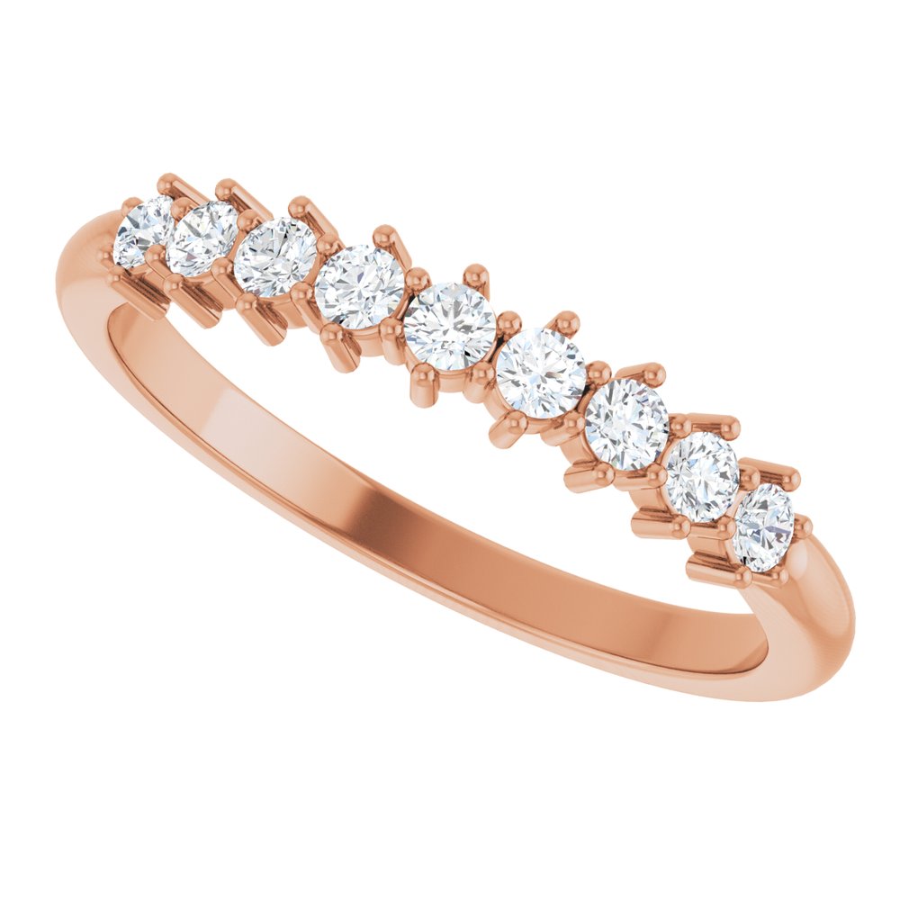 14K Rose 1/4 CTW Natural Diamond Anniversary Band