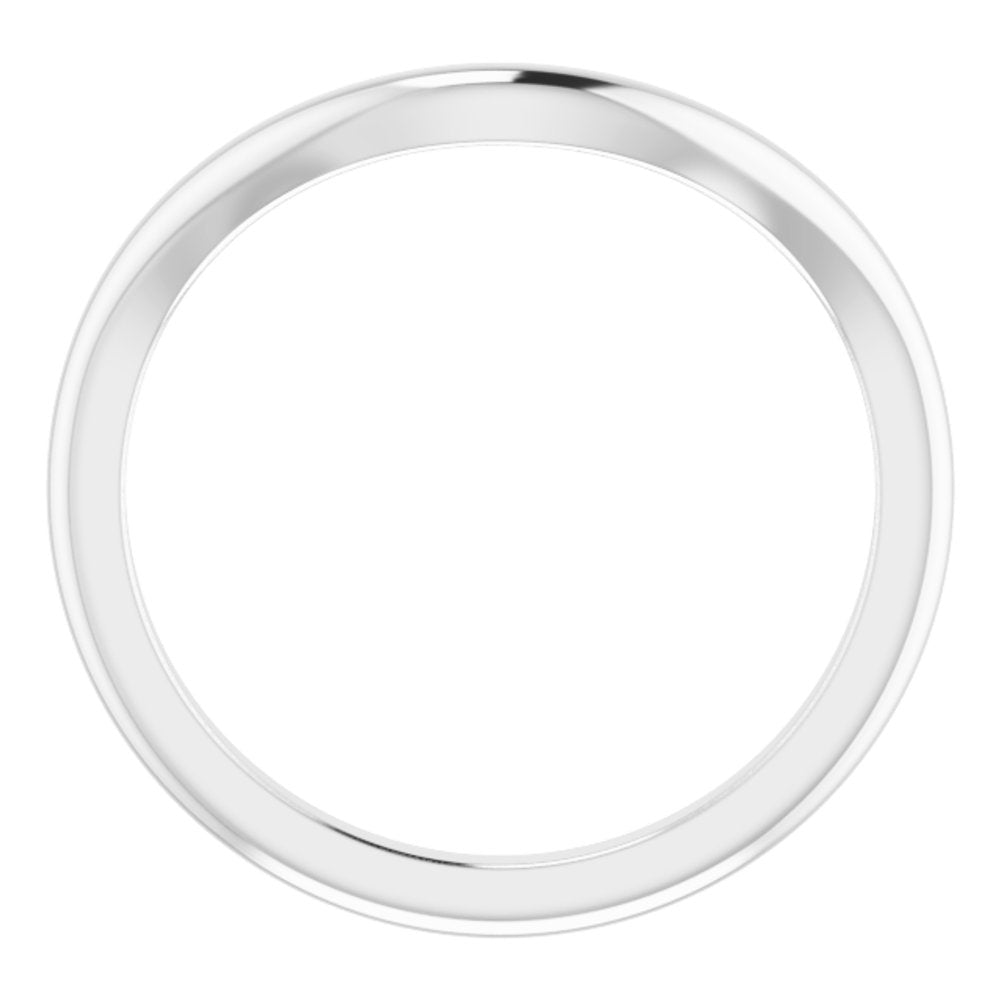 14K White Contour Band