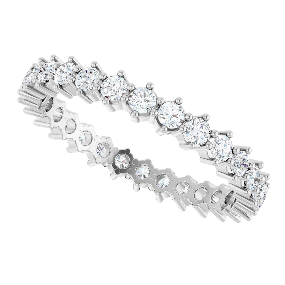 14K White Gold 7/8 CTW Natural Diamond Eternity Band Size 7