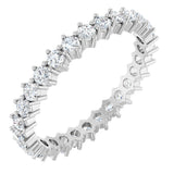 14K White Gold 7/8 CTW Natural Diamond Eternity Band Size 7