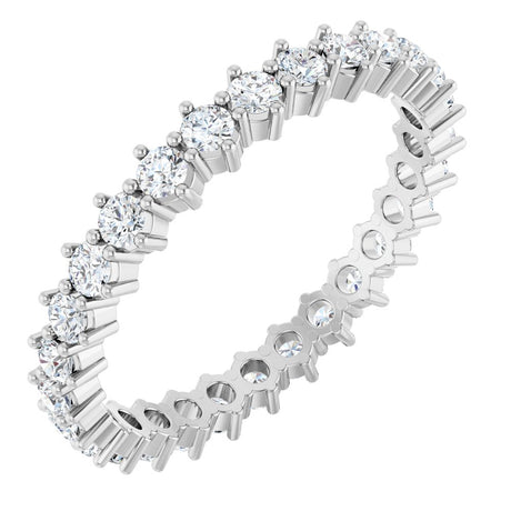 14K White Gold 7/8 CTW Natural Diamond Eternity Band Size 7