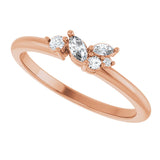 14K Rose 1/6 CTW Natural Diamond Stackable Ring