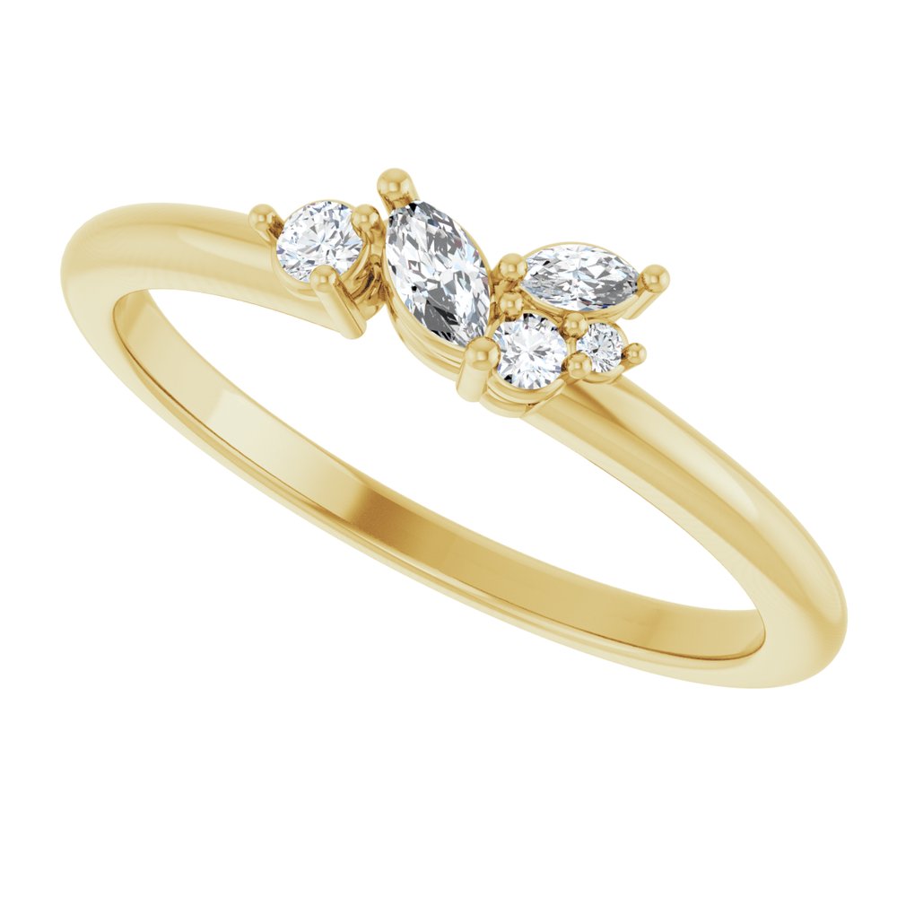 14K Yellow Gold 1/6 CTW Natural Diamond Stackable Ring