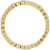 14K Yellow 1/6 CTW Natural Diamond Heart Eternity Band Size 7