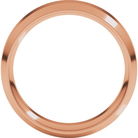 14K Rose 6 mm Beveled-Edge Comfort-Fit Flat Band Size 9