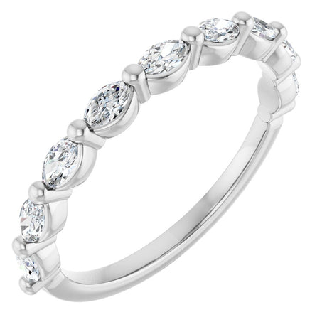 14K White Gold 1/2 CTW Natural Diamond Anniversary Band