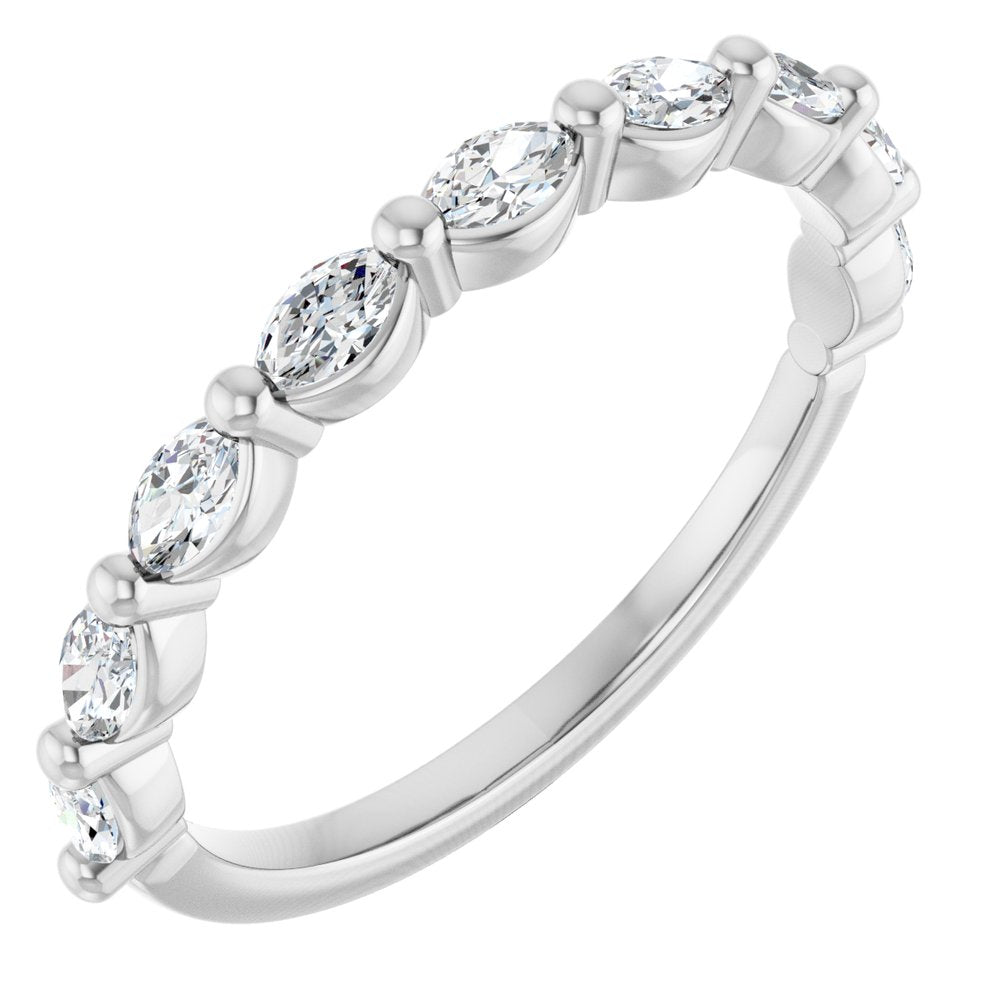 14K White 1/2 CTW Natural Diamond Anniversary Band