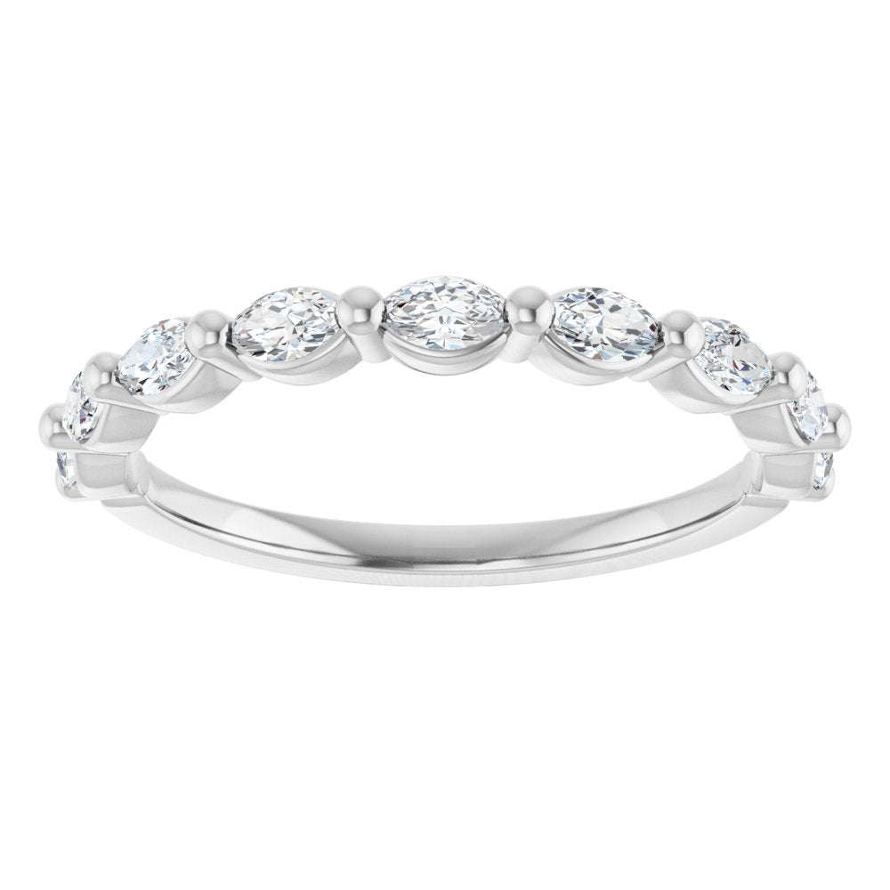 14K White 1/2 CTW Natural Diamond Anniversary Band