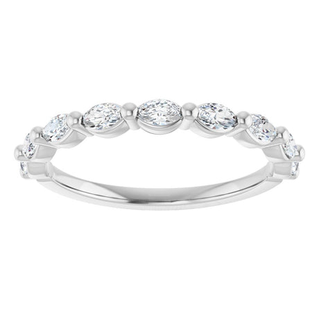14K White Gold 1/2 CTW Natural Diamond Anniversary Band