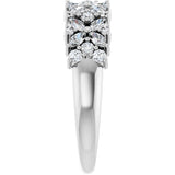 14K White 5/8 CTW Natural Diamond Floral Anniversary Band