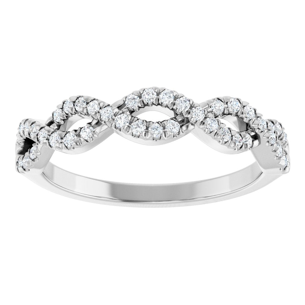 14K White 1/6 CTW Natural Diamond French-Set Anniversary Band