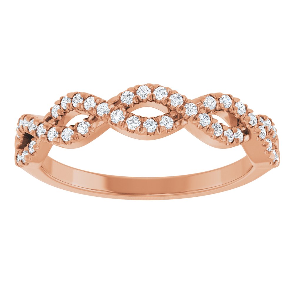 14K Rose 1/6 CTW Natural Diamond French-Set Anniversary Band