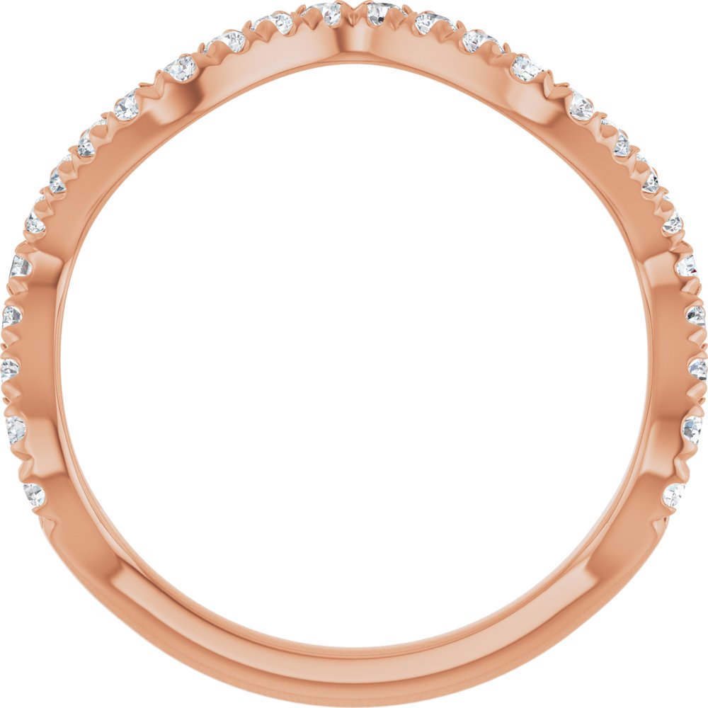 14K Rose 1/3 CTW Natural Diamond French-Set Anniversary Band