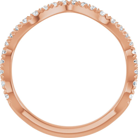 14K Rose 1/3 CTW Natural Diamond French-Set Anniversary Band