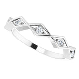 14K White 1/10 CTW Natural Diamond Geometric Anniversary Band