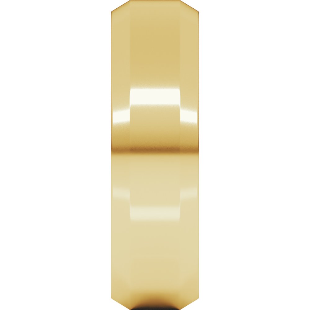 10K Yellow Gold 6 mm Beveled-Edge Comfort-Fit Flat Band Size 9