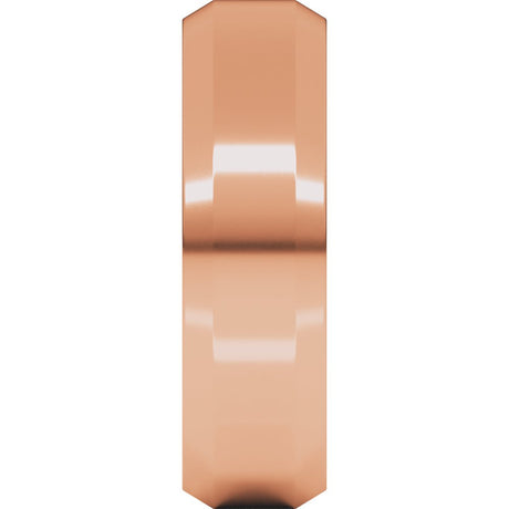 10K Rose Gold 6 mm Beveled-Edge Comfort-Fit Flat Band Size 10