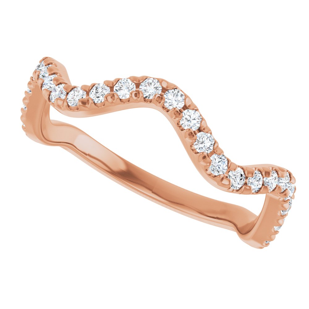 14K Rose 1/3 CTW Natural Diamond French-Set Anniversary Band