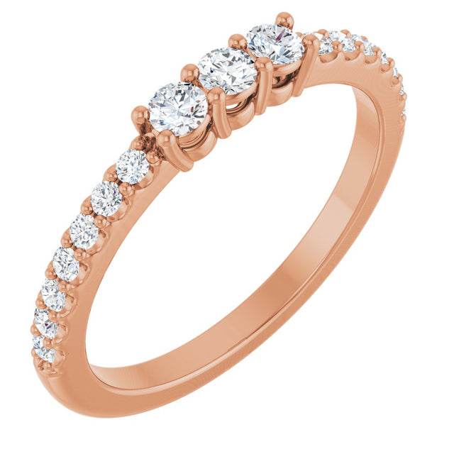 14K Rose 1/3 CTW Natural Diamond Anniversary Band