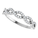 14K White 1/6 CTW Natural Diamond French-Set Anniversary Band