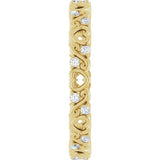 14K Yellow 1/6 CTW Natural Diamond Heart Eternity Band Size 7