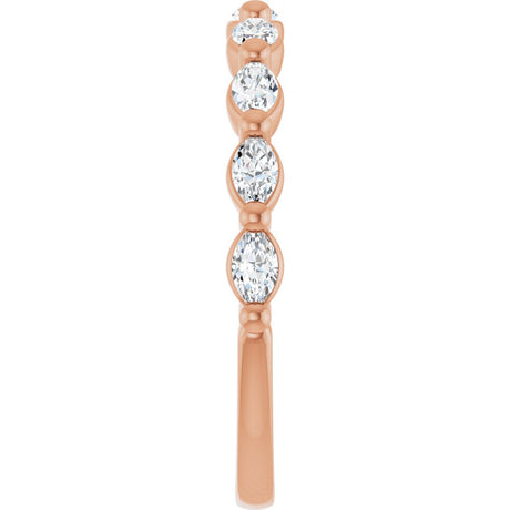 14K Rose 1/2 CTW Natural Diamond Anniversary Band