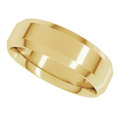 10K Yellow 6 mm Beveled-Edge Comfort-Fit Band