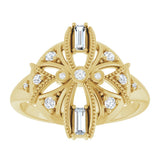14K Yellow 1/4 CTW Natural Diamond Vintage-Inspired Ring