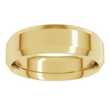 10K Yellow Gold 6 mm Beveled-Edge Comfort-Fit Flat Band Size 9