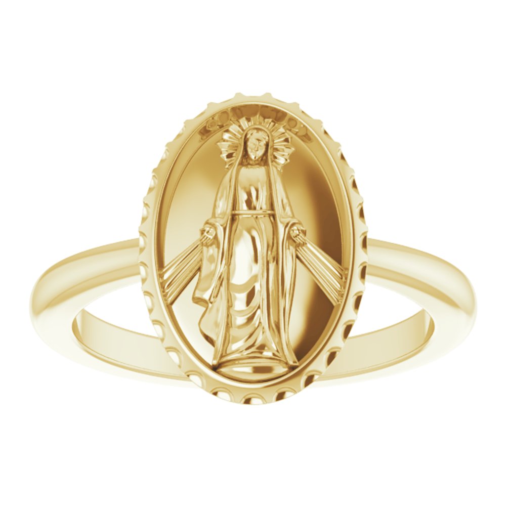 14K Yellow Miraculous Medal Ring