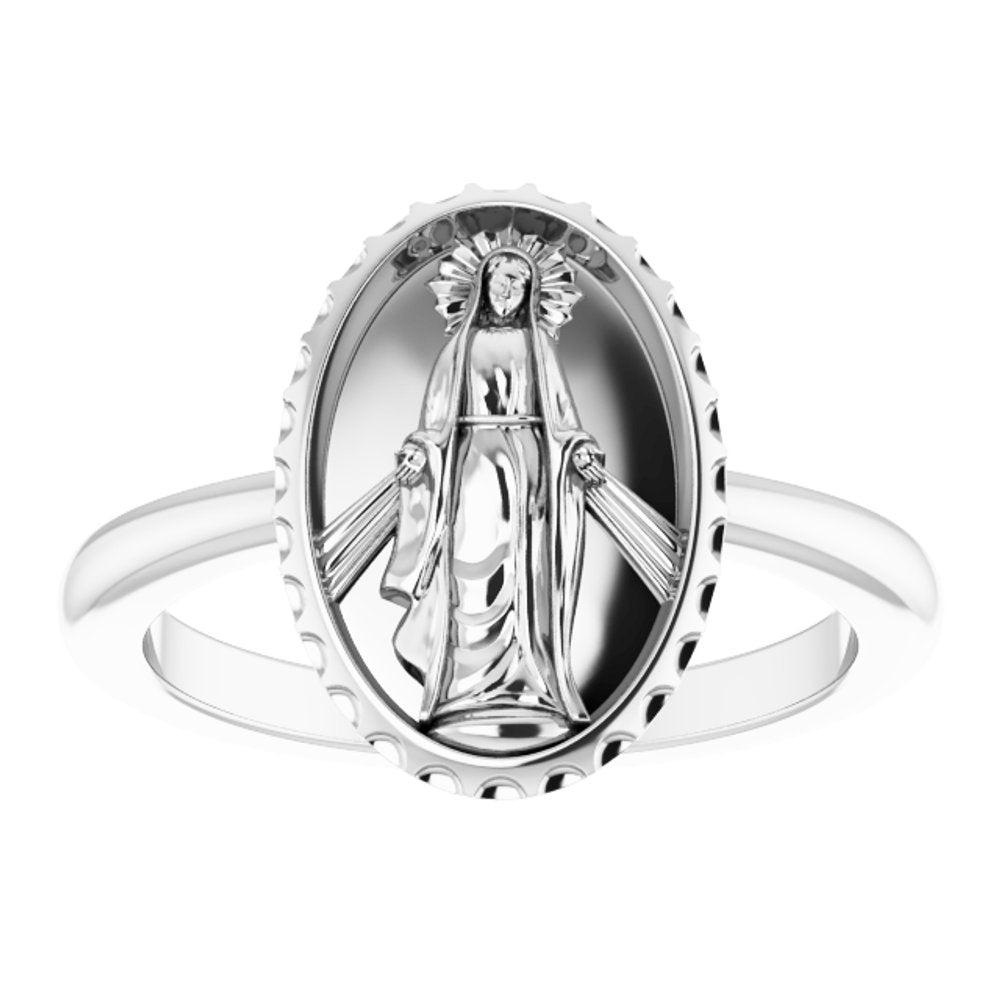 Sterling Silver Miraculous Medal Ring