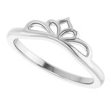 14K White Stackable Crown Ring