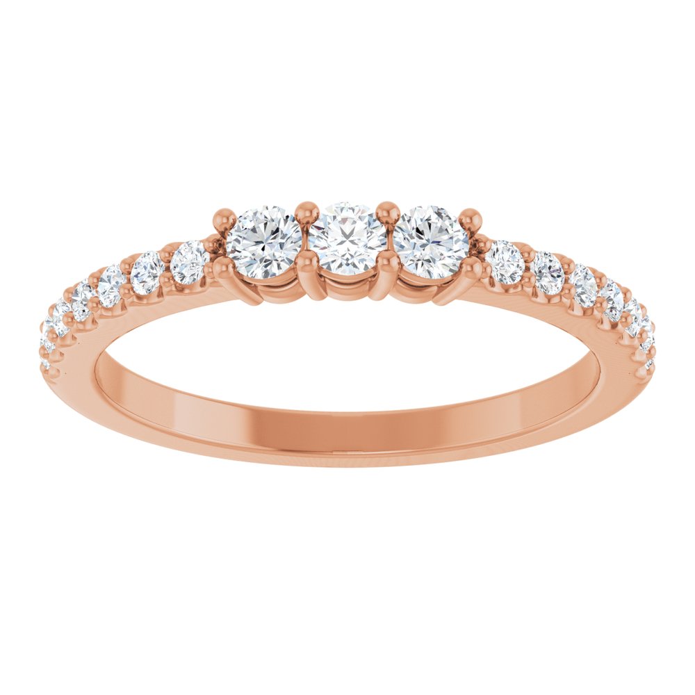 14K Rose 1/3 CTW Natural Diamond Anniversary Band