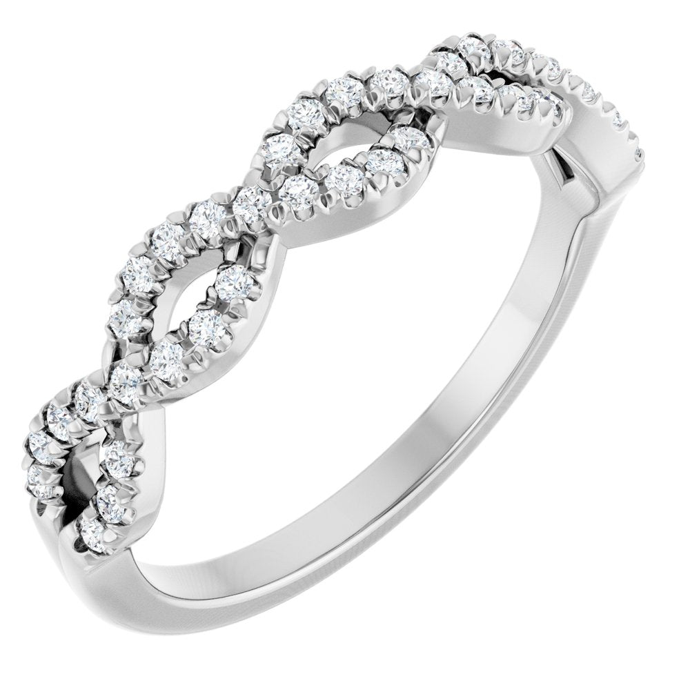 14K White 1/6 CTW Natural Diamond French-Set Anniversary Band