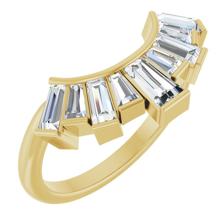 14K Yellow Gold 3/4 CTW Natural Diamond Contour Band