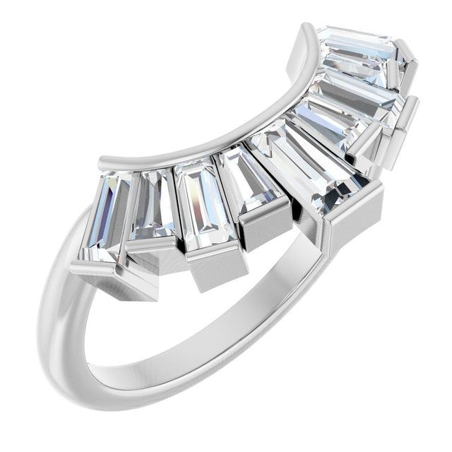 14K White Gold 3/4 CTW Natural Diamond Contour Band