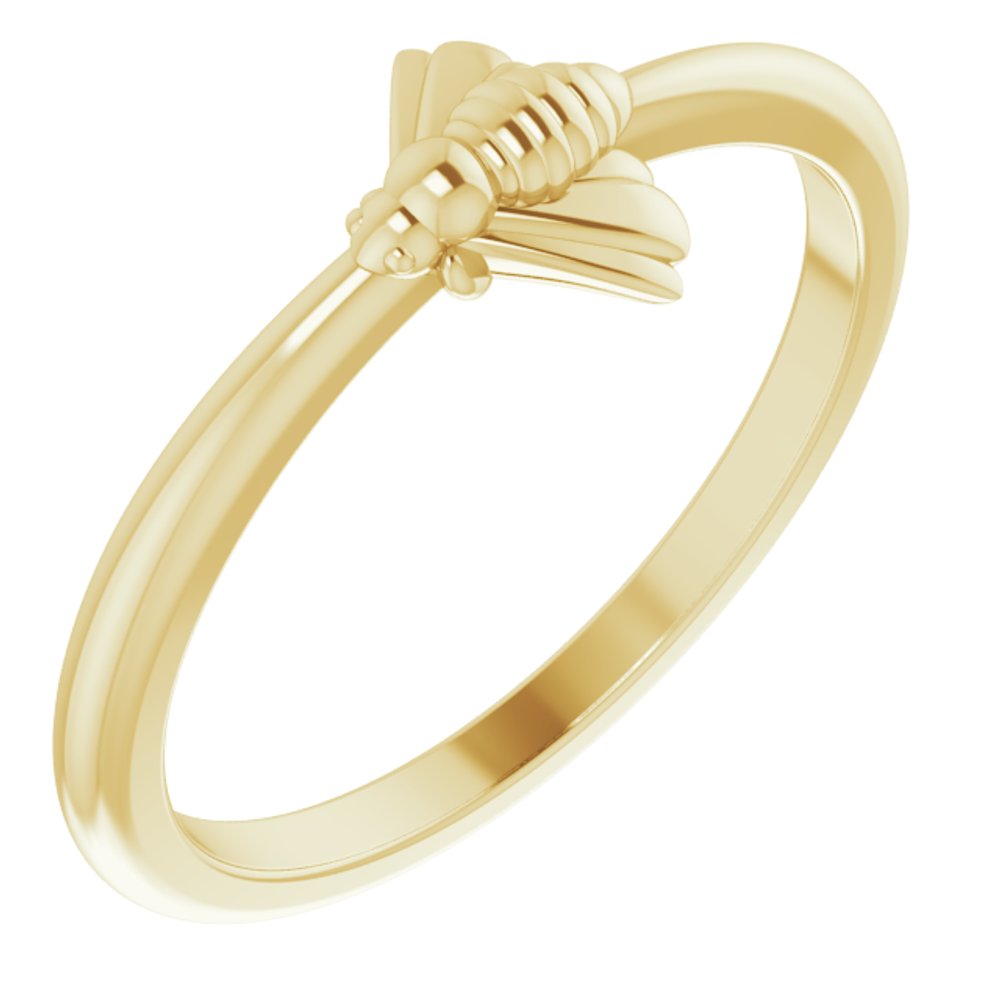 14K Yellow Stackable Bee Ring