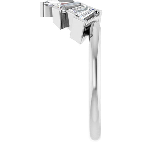 14K White 3/4 CTW Natural Diamond Contour Band