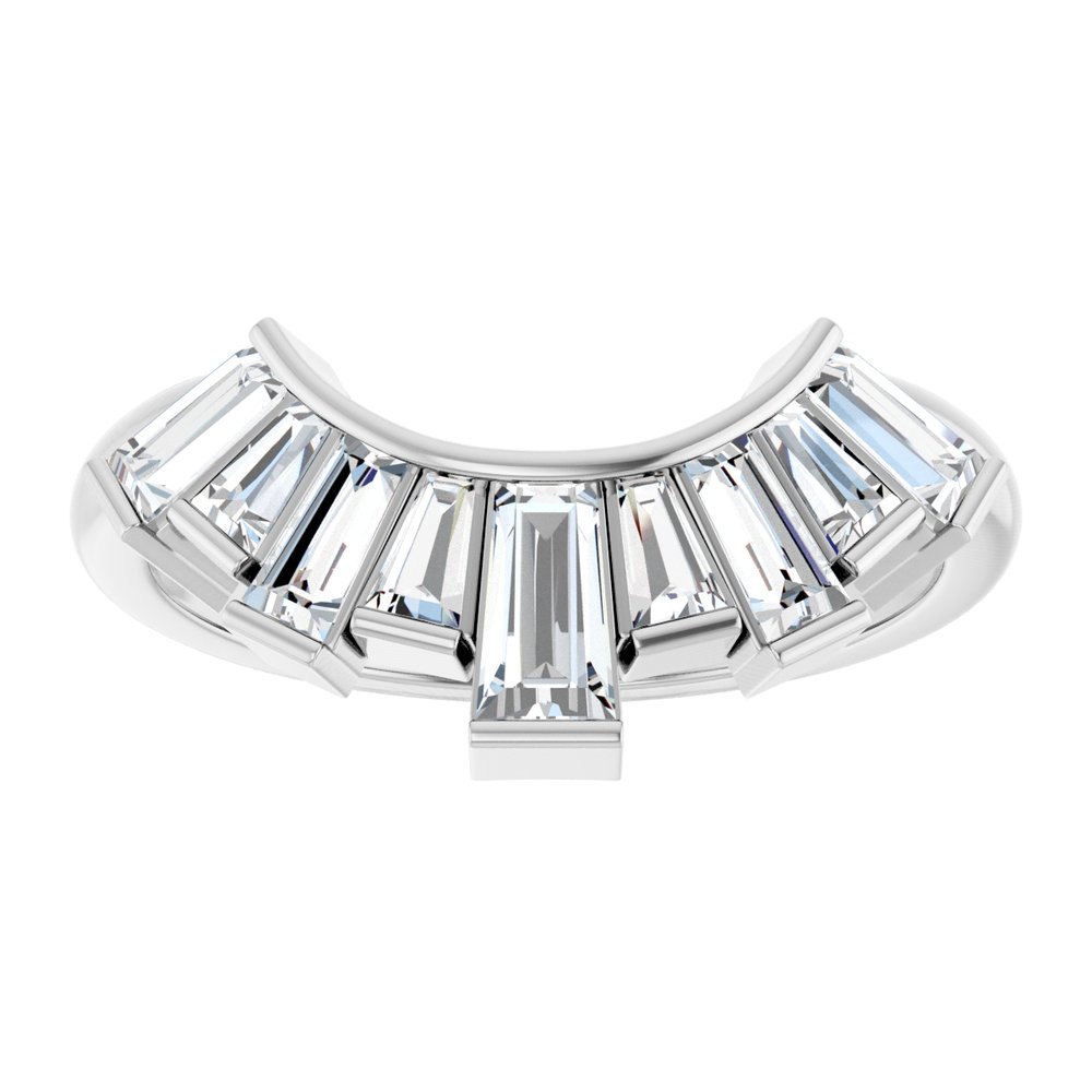 14K White 3/4 CTW Lab-Grown Diamond Contour Band